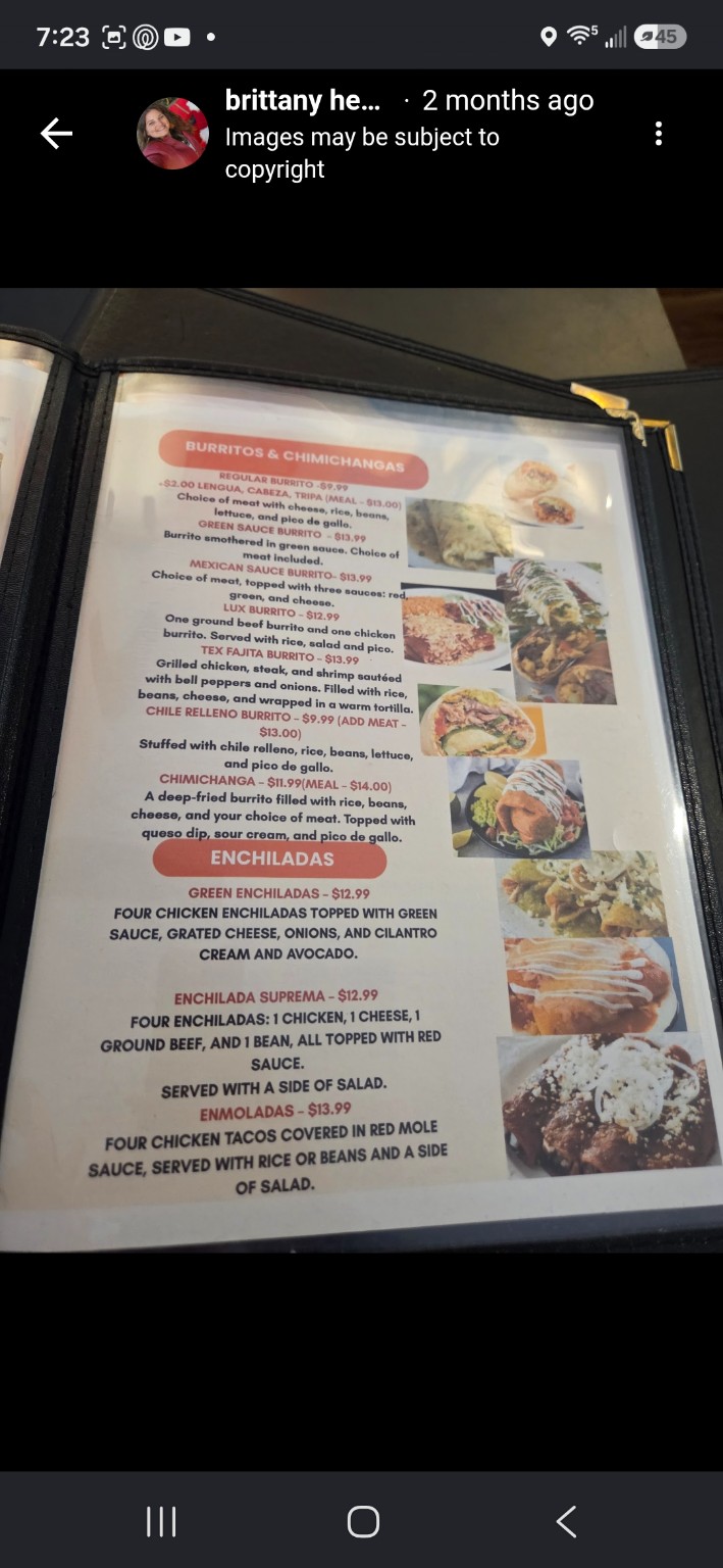 Taqueria El Gammi menu page 2