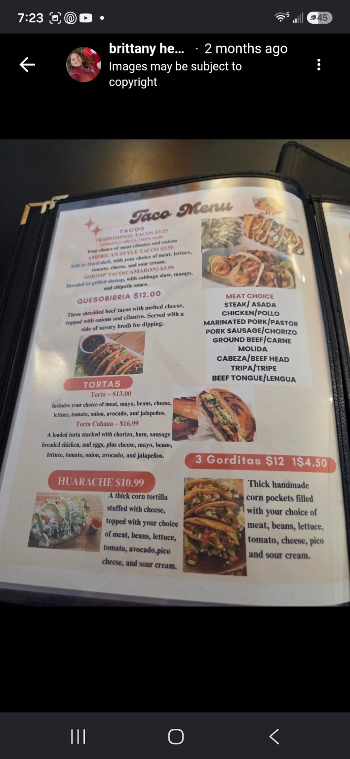 Taqueria El Gammi menu page 4